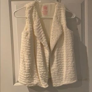 Faux fur white coat